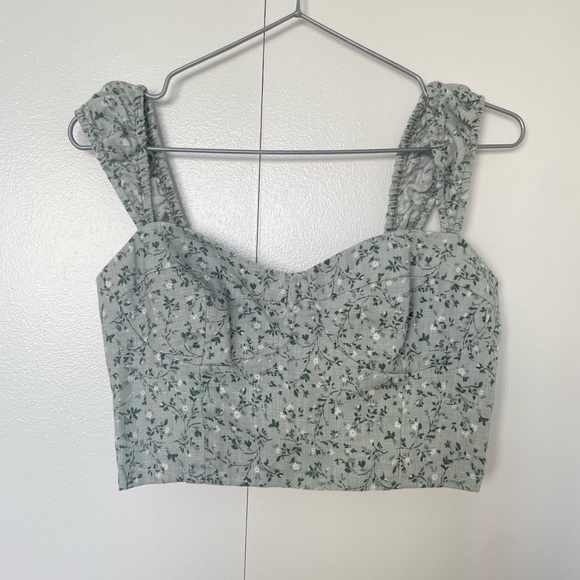 Reformation Clyde Linen top Agave size 6 - Picture 1 of 3